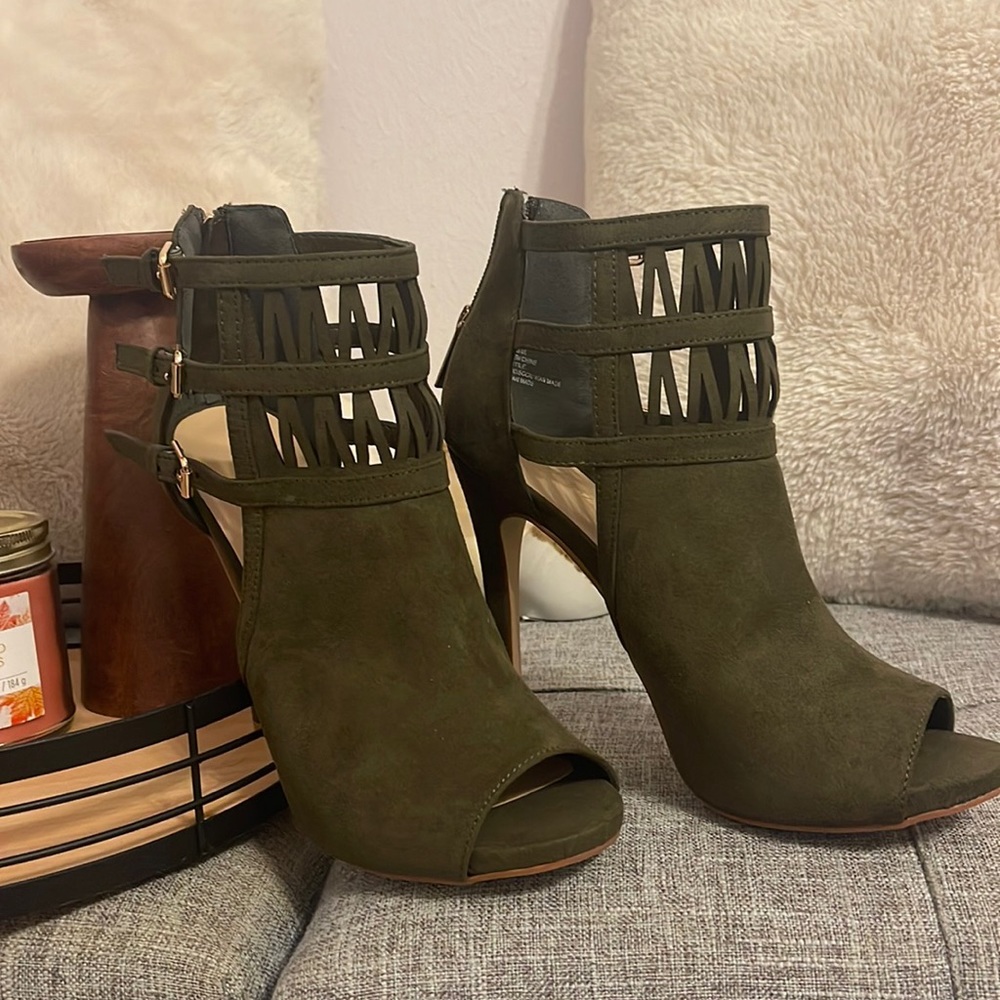 Sage Green High Heel Bootie